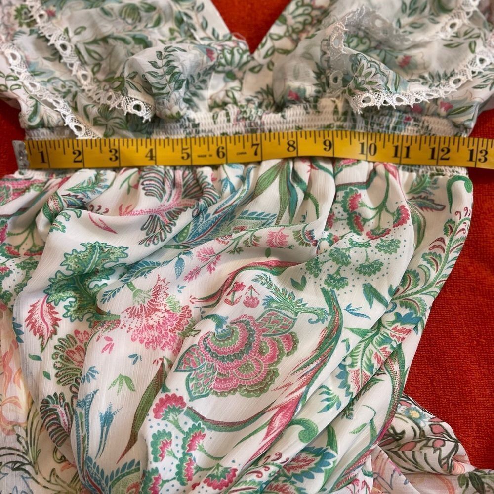 House Of Harlow 1960 Floral Tiered Ruffle Sleeves Maxi Dress.Size S - Picture 17 of 17